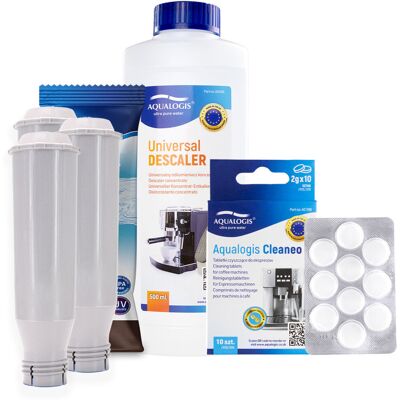 Zestaw Bosch - AL-Tes46 3szt, Uniwersalny Odkamieniacz 500ml, Tabletki Czyszczęce Aqualogis Cleaneo Zestaw Bosch - AL-Tes46 3szt, Uniwersalny Odkamieniacz 500ml, Tabletki Czyszczęce Aqualogis Cleaneo