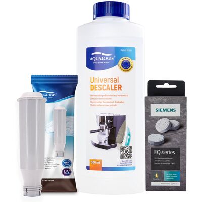 Aqualogis Zestaw Bosch - AL-Tes46, Uniwersalny Odkamieniacz 500ml, Siemens TZ80001 Tabletki Czyszczące Aqualogis Zestaw Bosch - AL-Tes46, Uniwersalny Odkamieniacz 500ml, Siemens TZ80001 Tabletki Czyszczące