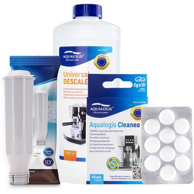 Zestaw Bosch - AL-TES46, Uniwersalny Odkamieniacz Aqualogis 1L, Tabletki Czyszczęce Aqualogis Cleaneo 10 szt. Zestaw Bosch - AL-TES46, Uniwersalny Odkamieniacz Aqualogis 1L, Tabletki Czyszczęce Aqualogis Cleaneo 10 szt.