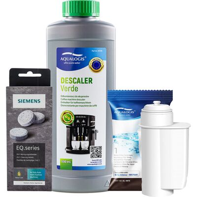 Zestaw Bosch - Filtr Al-Inte, Odkamieniacz Aqualogis Verde 500ml, Siemens TZ80001 Tabletki Czyszczące Zestaw Bosch - Filtr Al-Inte, Odkamieniacz Aqualogis Verde 500ml, Siemens TZ80001 Tabletki Czyszczące