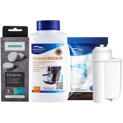 Aqualogis Zestaw Bosch - Filtr Al-Inte, Uniwersalny Odkamieniacz 250ml, Siemens TZ80001 Tabletki Czyszczące Aqualogis Zestaw Bosch - Filtr Al-Inte, Uniwersalny Odkamieniacz 250ml, Siemens TZ80001 Tabletki Czyszczące