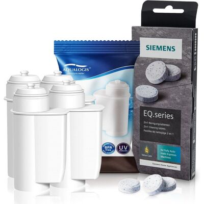 Zestaw Bosch, Filtr Aqualogis Al-Inte 4Szt, Tabletki Czyszczęce Siemens Tz80001 Zestaw Bosch, Filtr Aqualogis Al-Inte 4Szt, Tabletki Czyszczęce Siemens Tz80001