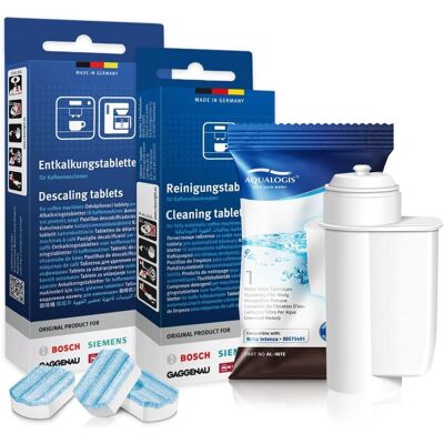 Zestaw Bosch, Filtr Aqualogis Al-Inte, Tabletki Odkamieniające Siemens Tz80002, Tabletki Czyszczęce Siemens Tz80001 Zestaw Bosch, Filtr Aqualogis Al-Inte, Tabletki Odkamieniające Siemens Tz80002, Tabletki Czyszczęce Siemens Tz80001