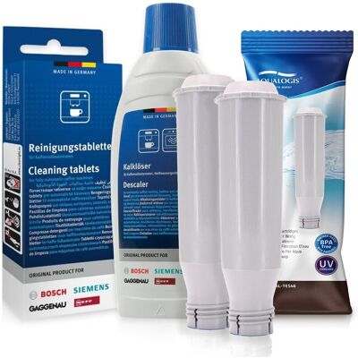 Zestaw Bosch, Filtr Aqualogis Al-Tes46 2 Szt, Tabletki Czyszczęce Siemens Tz80001,Odkamieniacz Bosch 311968 500Ml Zestaw Bosch, Filtr Aqualogis Al-Tes46 2 Szt, Tabletki Czyszczęce Siemens Tz80001,Odkamieniacz Bosch 311968 500Ml