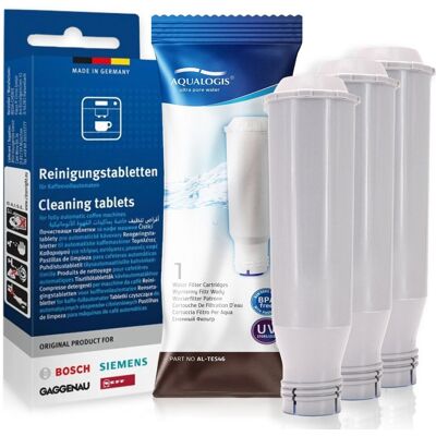 Zestaw Bosch, Filtr Aqualogis Al-Tes46 3Szt, Tabletki Odkamieniające - Siemens 311864 - 3Szt Zestaw Bosch, Filtr Aqualogis Al-Tes46 3Szt, Tabletki Odkamieniające - Siemens 311864 - 3Szt