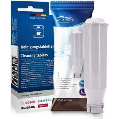 Zestaw Bosch, Filtr Aqualogis Al-Tes46, Tabletki Czyszczęce Siemens Tz80001 Zestaw Bosch, Filtr Aqualogis Al-Tes46, Tabletki Czyszczęce Siemens Tz80001
