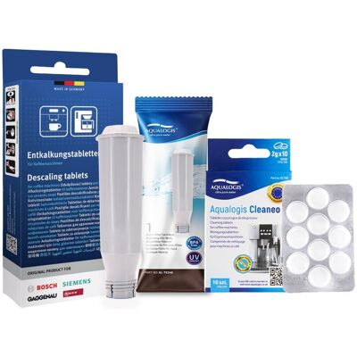 Zestaw Bosch, Filtr Aqualogis Al-Tes46, Tabletki Odkamieniające - Siemens 311864 - 3Szt, Tabletki Czyszczące Aqualogis Cleaneo 10 Szt. Zestaw Bosch, Filtr Aqualogis Al-Tes46, Tabletki Odkamieniające - Siemens 311864 - 3Szt, Tabletki Czyszczące Aqualogis Cleaneo 10 Szt.