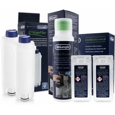 Aqualogis Zestaw Do Delonghi, Filtr DLSC002 2 szt, EcoDecalk 551329602 200ml, Płyn SER3013 250 ml Aqualogis Zestaw Do Delonghi, Filtr DLSC002 2 szt, EcoDecalk 551329602 200ml, Płyn SER3013 250 ml