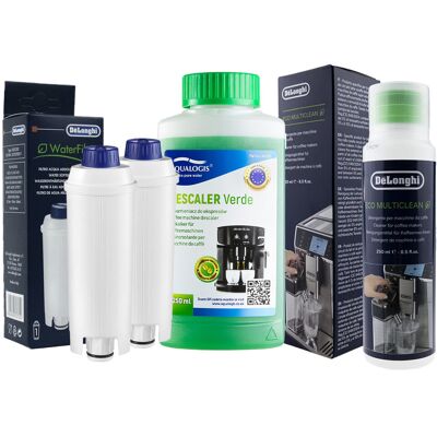 Zestaw Do Delonghi, Filtr DLSC002 2 szt, Płyn SER3013 250 ml, AQUALOGIS Verde 250ml Zestaw Do Delonghi, Filtr DLSC002 2 szt, Płyn SER3013 250 ml, AQUALOGIS Verde 250ml