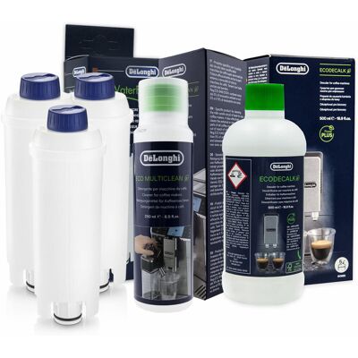 Aqualogis Zestaw Do Delonghi, Filtr DLSC002 3 szt, Płyn SER3013 250 ml, Delonghi EcoDecalk 500ml Aqualogis Zestaw Do Delonghi, Filtr DLSC002 3 szt, Płyn SER3013 250 ml, Delonghi EcoDecalk 500ml