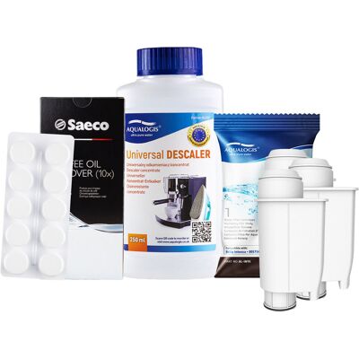 Zestaw do Ekspresów Philips Filtr AL-Inte+ 3 szt, Tabletki Odtłuszczające CA6704 10szt, Odkamieniacz Uniwersalny Aqualogis 250ml Zestaw do Ekspresów Philips Filtr AL-Inte+ 3 szt, Tabletki Odtłuszczające CA6704 10szt, Odkamieniacz Uniwersalny Aqualogis 250ml