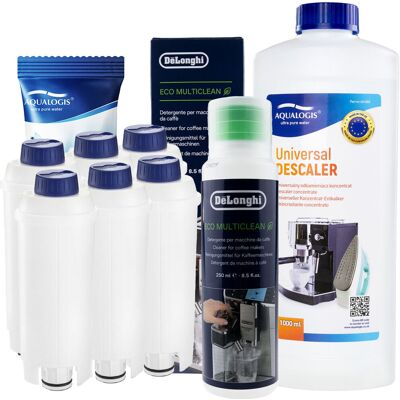 Zestaw Do Ekspresu Delonghi - Filtr Aqualogis AL-S002 6szt. + Uniwersalny Odkamieniacz Aqualogis 1000ml + Delonghi MultiClean DLSC550 Zestaw Do Ekspresu Delonghi - Filtr Aqualogis AL-S002 6szt. + Uniwersalny Odkamieniacz Aqualogis 1000ml + Delonghi MultiClean DLSC550