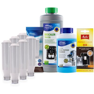 Aqualogis Zestaw do Ekspresu Melitta Filtr AL-TES46 6szt, Latteo 250ml, Tabletki czyszczące Melitta Perfect Clean 4szt, Verde 500ml Aqualogis Zestaw do Ekspresu Melitta Filtr AL-TES46 6szt, Latteo 250ml, Tabletki czyszczące Melitta Perfect Clean 4szt, Verde 500ml