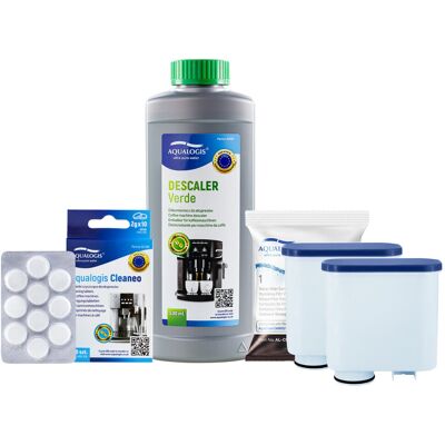 Zestaw do Ekspresu Philips Saeco, Filtr AL-Clean 2 szt, Odkamieniacz Aqualogis Verde 500ml, Tabletki Czyszczące Aqualogis Cleaneo 10 szt. Zestaw do Ekspresu Philips Saeco, Filtr AL-Clean 2 szt, Odkamieniacz Aqualogis Verde 500ml, Tabletki Czyszczące Aqualogis Cleaneo 10 szt.
