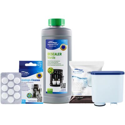 Zestaw do Ekspresu Philips Saeco, Filtr AL-Clean, Odkamieniacz Aqualogis Verde 500ml, Tabletki Czyszczące Aqualogis Cleaneo 10 szt. Zestaw do Ekspresu Philips Saeco, Filtr AL-Clean, Odkamieniacz Aqualogis Verde 500ml, Tabletki Czyszczące Aqualogis Cleaneo 10 szt.