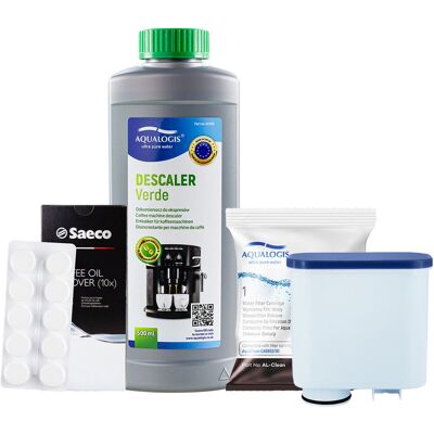 Zestaw do Ekspresu Philips Saeco, Filtr AL-Clean, Tabletki Czyszczące CA6704, Odkamieniacz Aqualogis Verde 500ml Zestaw do Ekspresu Philips Saeco, Filtr AL-Clean, Tabletki Czyszczące CA6704, Odkamieniacz Aqualogis Verde 500ml