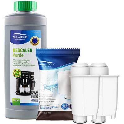 Aqualogis Zestaw do Ekspresu Philips Saeco Filtr AL-Inte+ 2szt, Verde 500ml Aqualogis Zestaw do Ekspresu Philips Saeco Filtr AL-Inte+ 2szt, Verde 500ml