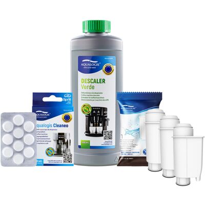 Zestaw do Ekspresu Philips Saeco Filtr AL-Inte+ 3szt, Verde 500ml, Aqualogis Cleaneo 10szt Zestaw do Ekspresu Philips Saeco Filtr AL-Inte+ 3szt, Verde 500ml, Aqualogis Cleaneo 10szt
