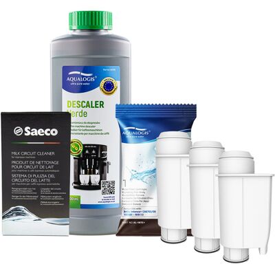 Aqualogis Zestaw do Ekspresu Philips Saeco Filtr AL-Inte+ 3szt, Verde 500ml, CA6705/60 Środek do Obiegu Mleka Aqualogis Zestaw do Ekspresu Philips Saeco Filtr AL-Inte+ 3szt, Verde 500ml, CA6705/60 Środek do Obiegu Mleka