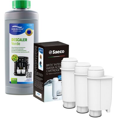 Aqualogis Zestaw do Ekspresu Philips Saeco Intenza+ Filtr Philips CA6702 3szt, Verde 500ml Aqualogis Zestaw do Ekspresu Philips Saeco Intenza+ Filtr Philips CA6702 3szt, Verde 500ml