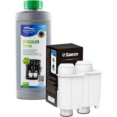 Aqualogis Zestaw do Ekspresu Philips Saeco Intenza+ Filtr Philips Intenza+ CA6702 2szt, Verde 500ml Aqualogis Zestaw do Ekspresu Philips Saeco Intenza+ Filtr Philips Intenza+ CA6702 2szt, Verde 500ml