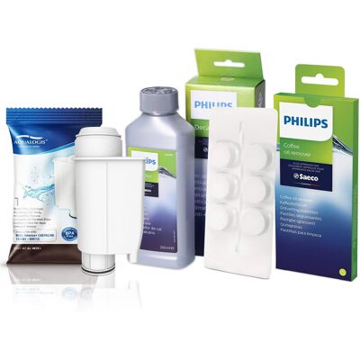 Aqualogis Zestaw Do Saeco Philips, AL-Inte+, Tabletki Czyszczące CA6704/10, Odkamieniacz CA6700/00 250ml Aqualogis Zestaw Do Saeco Philips, AL-Inte+, Tabletki Czyszczące CA6704/10, Odkamieniacz CA6700/00 250ml