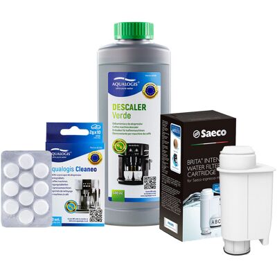 Zestaw Gaggia - Filtr Saeco Intenza+ CA6702, Odkamieniacz Aqualogis Verde 500ml, Tabletki Czyszczące Aqualogis Cleaneo 10 szt. Zestaw Gaggia - Filtr Saeco Intenza+ CA6702, Odkamieniacz Aqualogis Verde 500ml, Tabletki Czyszczące Aqualogis Cleaneo 10 szt.