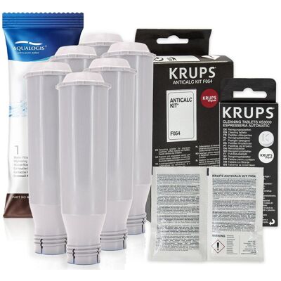 Aqualogis Zestaw Krups Filtr AL-TES46 6szt, Odkamieniacz F054 Tabletki XS3000 Aqualogis Zestaw Krups Filtr AL-TES46 6szt, Odkamieniacz F054 Tabletki XS3000