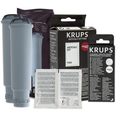 Aqualogis Zestaw Krups Filtr KRUPS F08801 2szt, Odkamieniacz Krups F054, Tabletki KRUPS XS3000 10szt, Aqualogis Zestaw Krups Filtr KRUPS F08801 2szt, Odkamieniacz Krups F054, Tabletki KRUPS XS3000 10szt,