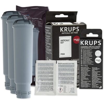 Aqualogis Zestaw Krups Filtr KRUPS F08801 3szt, Odkamieniacz Krups F054, Tabletki KRUPS XS3000 10szt, Aqualogis Zestaw Krups Filtr KRUPS F08801 3szt, Odkamieniacz Krups F054, Tabletki KRUPS XS3000 10szt,