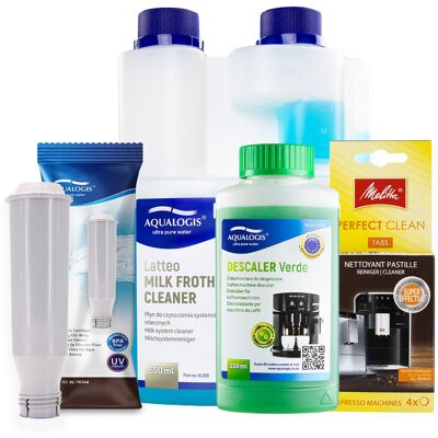 Aqualogis Zestaw Melitta - AL-TES46, Latteo 500ml, Verde 250, MELITTA Perfect Clean Tabletki czyszczące Aqualogis Zestaw Melitta - AL-TES46, Latteo 500ml, Verde 250, MELITTA Perfect Clean Tabletki czyszczące