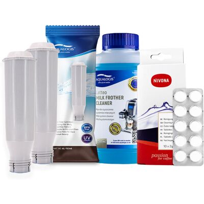 Aqualogis Zestaw NIVONA AL-TES46 2szt, Latteo 250ml, NIRT701 Tabletki Czyszczące 10szt Aqualogis Zestaw NIVONA AL-TES46 2szt, Latteo 250ml, NIRT701 Tabletki Czyszczące 10szt