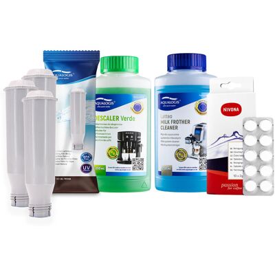 Aqualogis Zestaw NIVONA AL-TES46 3szt, Latteo 250ml, NIRT701 Tabletki Czyszczące 10szt, Verde 250ml Aqualogis Zestaw NIVONA AL-TES46 3szt, Latteo 250ml, NIRT701 Tabletki Czyszczące 10szt, Verde 250ml