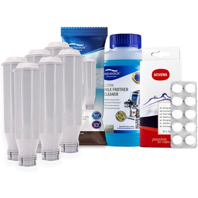 Aqualogis Zestaw NIVONA AL-TES46 6szt, Latteo 250ml, NIRT701 Tabletki Czyszczące 10szt Aqualogis Zestaw NIVONA AL-TES46 6szt, Latteo 250ml, NIRT701 Tabletki Czyszczące 10szt
