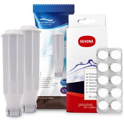 Zestaw NIVONA, Aqualogis AL-TES46 2 szt, NIRT701 Tabletki Czyszczące 10szt Zestaw NIVONA, Aqualogis AL-TES46 2 szt, NIRT701 Tabletki Czyszczące 10szt