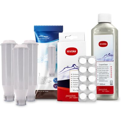 Zestaw NIVONA Aqualogis AL-TES46 3szt, NICC705 CramClean, NIRT701 Tabletki Czyszczące 10szt Zestaw NIVONA Aqualogis AL-TES46 3szt, NICC705 CramClean, NIRT701 Tabletki Czyszczące 10szt