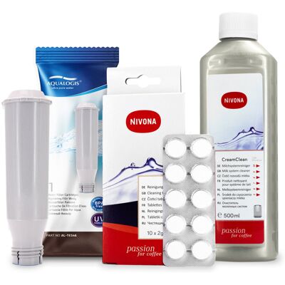 Zestaw NIVONA Aqualogis AL-TES46, NICC705 CramClean, NIRT701 Tabletki Czyszczące 10szt Zestaw NIVONA Aqualogis AL-TES46, NICC705 CramClean, NIRT701 Tabletki Czyszczące 10szt