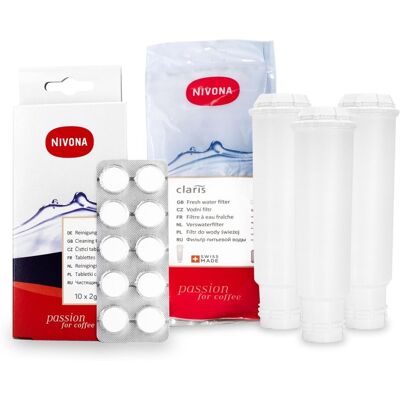 Aqualogis Zestaw NIVONA Filtr NIRF700 NIRF701 3szt, NIRT701 Tabletki Czyszczące 10szt Aqualogis Zestaw NIVONA Filtr NIRF700 NIRF701 3szt, NIRT701 Tabletki Czyszczące 10szt