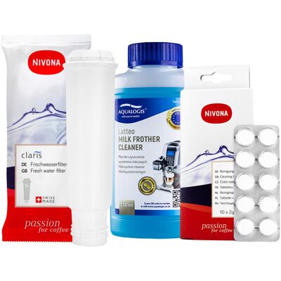 Aqualogis Zestaw NIVONA Filtr NIRF700 NIRF701,Latteo 250ml, NIRT701 Tabletki Czyszczące 10szt Aqualogis Zestaw NIVONA Filtr NIRF700 NIRF701,Latteo 250ml, NIRT701 Tabletki Czyszczące 10szt