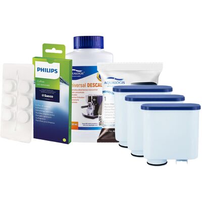 Aqualogis Zestaw Philips - AL-Clean 3szt, Uniwersalny Odkamieniacz 250ml, Philips CA6704/10 Tabletki Czyszczące Aqualogis Zestaw Philips - AL-Clean 3szt, Uniwersalny Odkamieniacz 250ml, Philips CA6704/10 Tabletki Czyszczące