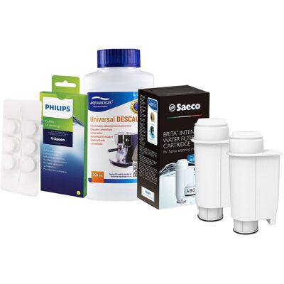 Aqualogis Zestaw Philips - Filtr Philips Intenza+ CA6702 2szt, Uniwersalny Odkamieniacz 250ml, Philips CA6704/10 Tabletki Czyszczące Aqualogis Zestaw Philips - Filtr Philips Intenza+ CA6702 2szt, Uniwersalny Odkamieniacz 250ml, Philips CA6704/10 Tabletki Czyszczące