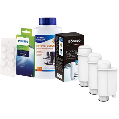 Aqualogis Zestaw Philips - Filtr Philips Intenza+ CA6702 3szt, Uniwersalny Odkamieniacz 250ml, Philips CA6704/10 Tabletki Czyszczące Aqualogis Zestaw Philips - Filtr Philips Intenza+ CA6702 3szt, Uniwersalny Odkamieniacz 250ml, Philips CA6704/10 Tabletki Czyszczące