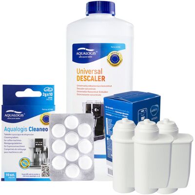 Zestaw Philips - Filtr Philips Intenza+ CA6702 3szt, Uniwersalny Odkamieniacz Aqualogis 1L, Tabletki Czyszczące Aqualogis Cleaneo 10 szt. Zestaw Philips - Filtr Philips Intenza+ CA6702 3szt, Uniwersalny Odkamieniacz Aqualogis 1L, Tabletki Czyszczące Aqualogis Cleaneo 10 szt.