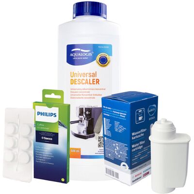 Aqualogis Zestaw Philips - Filtr Philips Intenza+ CA6702, Uniwersalny Odkamieniacz 500ml, Philips CA6704/10 Tabletki Czyszczące Aqualogis Zestaw Philips - Filtr Philips Intenza+ CA6702, Uniwersalny Odkamieniacz 500ml, Philips CA6704/10 Tabletki Czyszczące