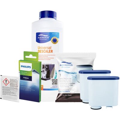 Aqualogis Zestaw Philips Saeco - AL-Clean 2szt, Uniwersalny Odkamieniacz 500ml, Philips CA6705/10 Środek Czyszczący do Obiegu Mleka Aqualogis Zestaw Philips Saeco - AL-Clean 2szt, Uniwersalny Odkamieniacz 500ml, Philips CA6705/10 Środek Czyszczący do Obiegu Mleka