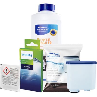 Aqualogis Zestaw Philips Saeco - AL-Clean, Uniwersalny Odkamieniacz 500ml, Philips CA6705/10 Środek Czyszczący do Obiegu Mleka Aqualogis Zestaw Philips Saeco - AL-Clean, Uniwersalny Odkamieniacz 500ml, Philips CA6705/10 Środek Czyszczący do Obiegu Mleka