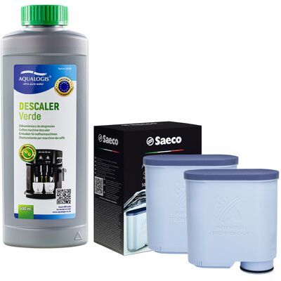 Zestaw Philips Saeco - Filtr Philips Aquaclean CA6903 2szt, Odkamieniacz Aqualogis Verde 500ml Zestaw Philips Saeco - Filtr Philips Aquaclean CA6903 2szt, Odkamieniacz Aqualogis Verde 500ml