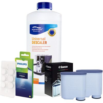 Aqualogis Zestaw Philips Saeco - Filtr Philips Aquaclean CA6903 2szt, Uniwersalny Odkamieniacz 1L, Philips CA6704/10 Tabletki Czyszczące Aqualogis Zestaw Philips Saeco - Filtr Philips Aquaclean CA6903 2szt, Uniwersalny Odkamieniacz 1L, Philips CA6704/10 Tabletki Czyszczące