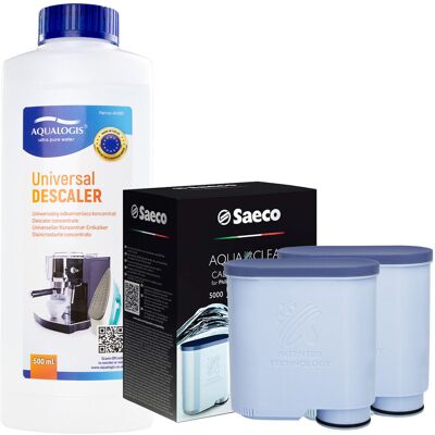 Aqualogis Zestaw Philips Saeco - Filtr Philips Aquaclean CA6903 2szt, Uniwersalny Odkamieniacz 500ml Aqualogis Zestaw Philips Saeco - Filtr Philips Aquaclean CA6903 2szt, Uniwersalny Odkamieniacz 500ml