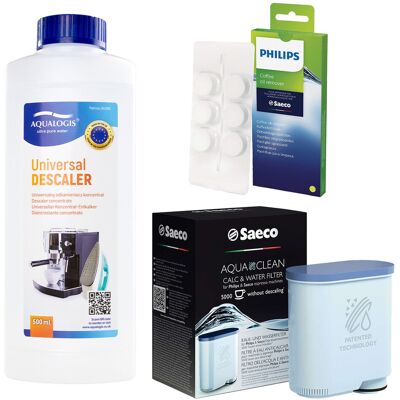 Aqualogis Zestaw Philips Saeco - Filtr Philips Aquaclean CA6903, Uniwersalny Odkamieniacz 500ml, Philips CA6704/10 Tabletki Czyszczące Aqualogis Zestaw Philips Saeco - Filtr Philips Aquaclean CA6903, Uniwersalny Odkamieniacz 500ml, Philips CA6704/10 Tabletki Czyszczące